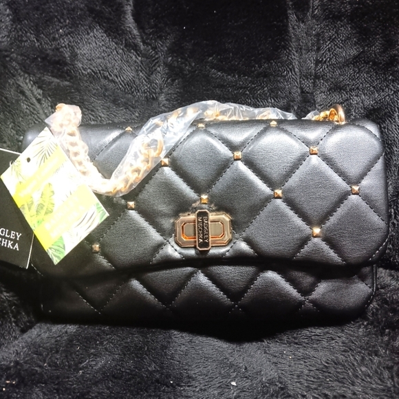 Badgley Mischka Handbags - NWT Badgley Mischka black gold studded vegan leather shoulder bag